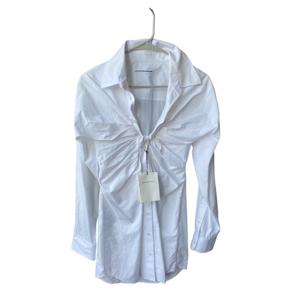 NWT Alexander wang poplin dress with knot placket - Picture 2 of 13